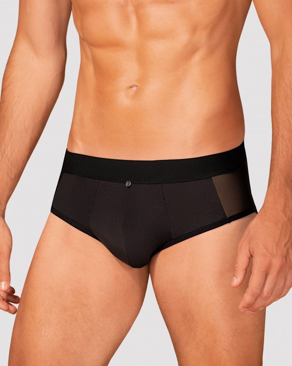 Obsessive Lingerie Boldero Slip Da Uomo Neri Con Trasparenze