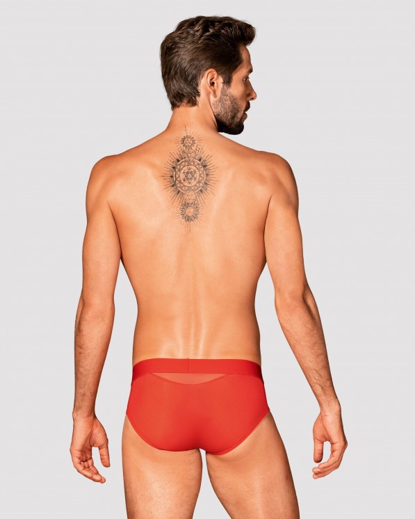 Obsessive Lingerie Boldero Slip Da Uomo Rossi Con Trasparenze