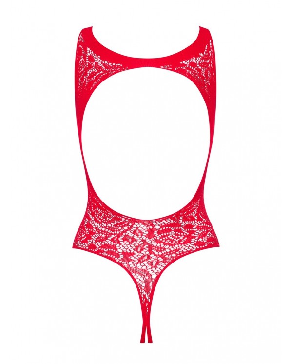 Sexy Body Rosso Aperto Stretch Microrete B Obsessive Lingerie