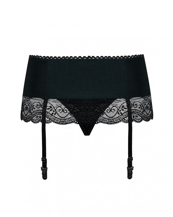 Set Reggicalze Nero Con Perizoma Collezione Miamor Obsessive Lingerie