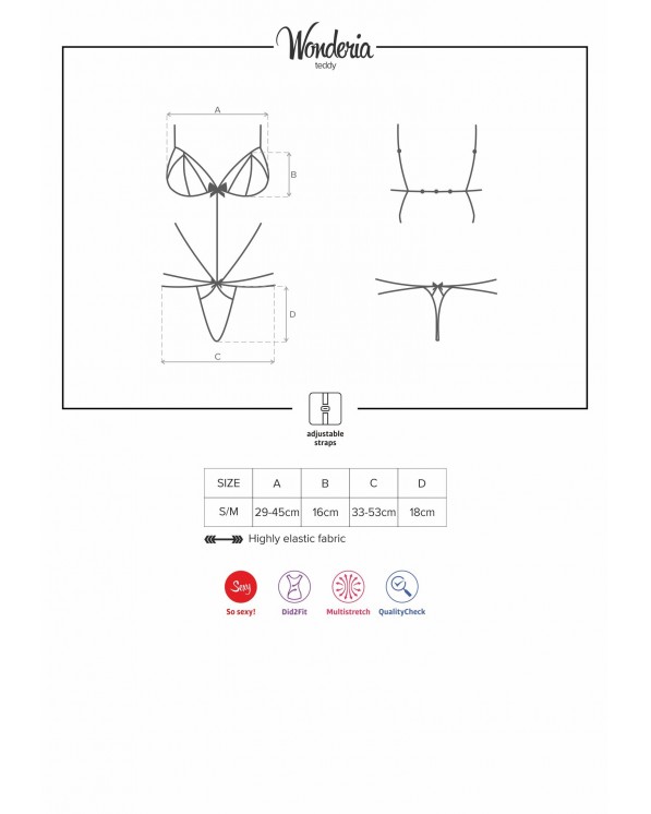 Body Nero Minimal Con Stringhe Collezione Wonderia Obsessive Lingerie