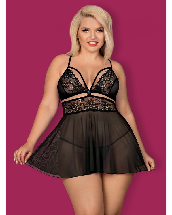 Babydoll Con Perizoma Nero 838 Obsessive Lingerie