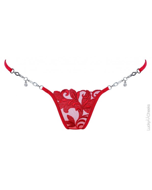 Lucky Cheeks: Love Story sexy mini perizoma di lusso in pizzo rosso