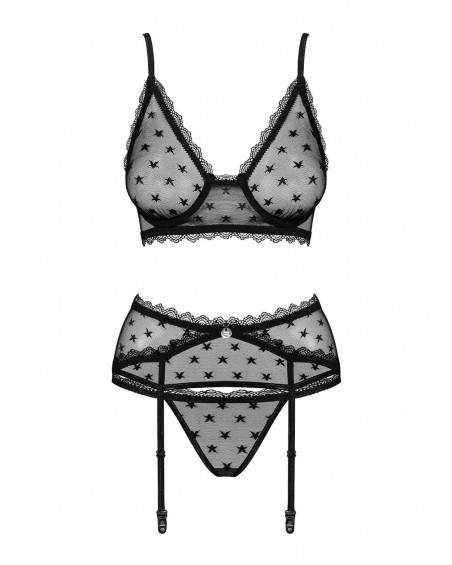 Obsessive Lingerie Set Intimo Con Reggicalze Motivo Stelle Astralya