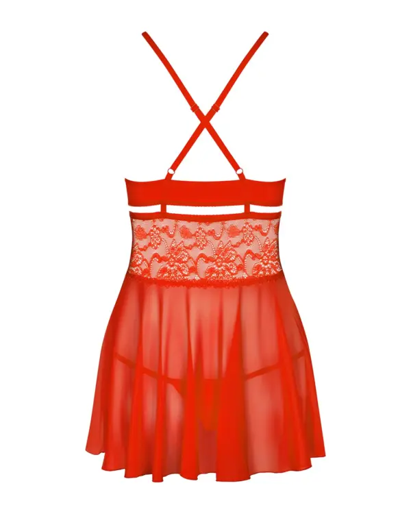 Babydoll con perizoma rosso 838 – foto prodotto, retro