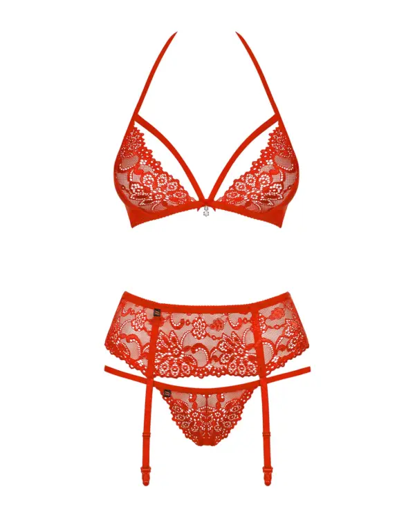 Completino intimo con reggicalze rosso 838 – foto prodotto, fronte