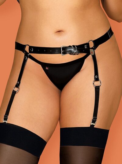 reggicalze in ecopelle lucida plus size A756
