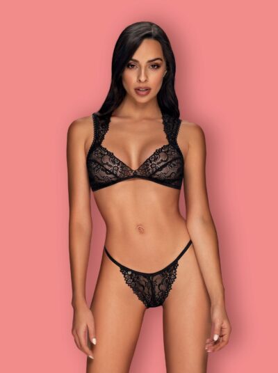 Sexy completino intimo in pizzo glitterato collezione Elisetta