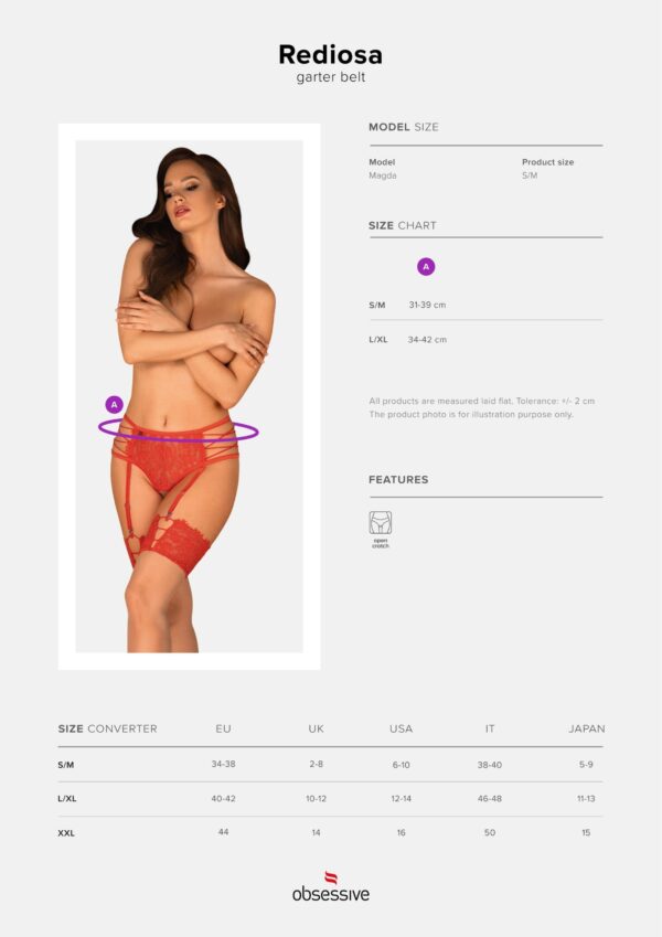Sexy reggicalze 2 in 1 con perizoma aperto collezione Rediosa