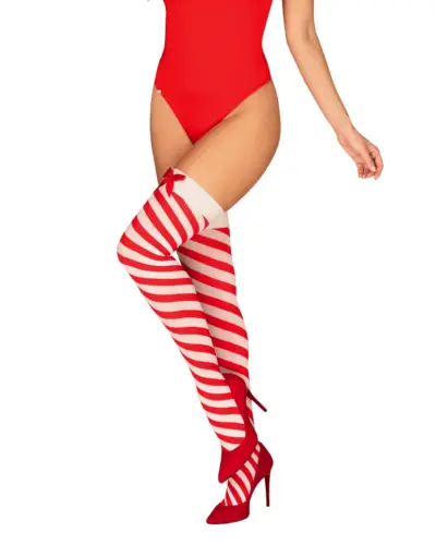 Calze per Natale a strisce Obsessive Lingerie