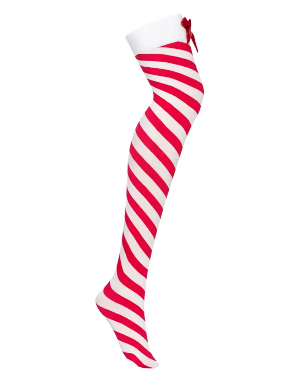 Calze per Natale a strisce Obsessive Lingerie – foto prodotto, fronte