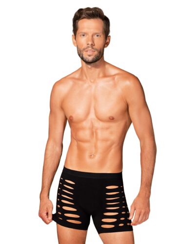 Boxer neri per uomo con effetti cut-out M104