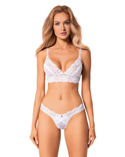 Heavenlly completino in pizzo bianco con bralette e perizoma