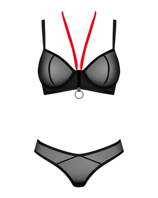 Glandez set 2 pezzi in tulle trasparente nero – foto prodotto, fronte