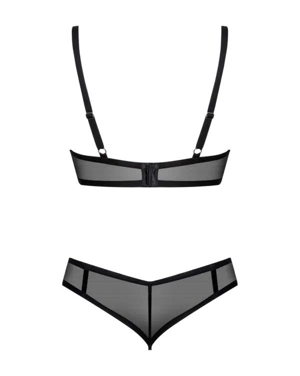 Glandez set 2 pezzi in tulle trasparente nero – foto prodotto, retro