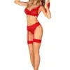 Blindfold benda per gli occhi rossa – figura intera, fronte