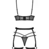 Sexy set intimo tre pezzi con harness collezione Blomentis – foto prodotto, retro