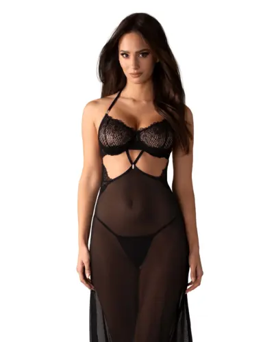 Chemise lunga con perizoma e ferretto sul seno Iliosa