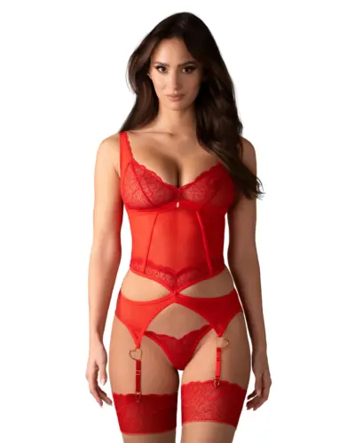 Corsetto rosso regolabile con perizoma Cupide Desir
