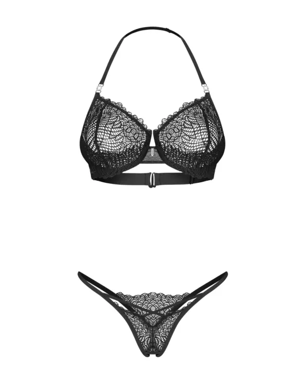 Set intimo in pizzo con perizoma aperto Iliosa – foto prodotto, fronte