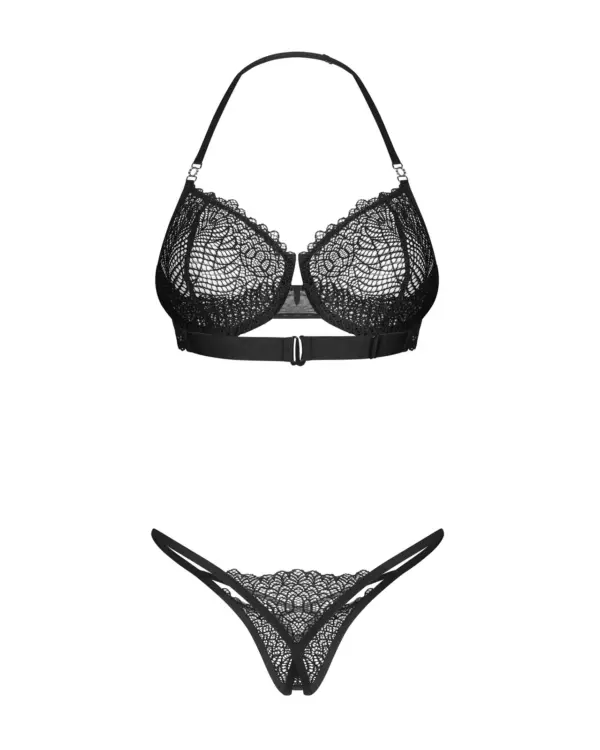 Set intimo in pizzo con perizoma aperto Iliosa – foto prodotto, retro