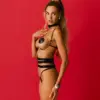 Obsessive Premisis Harness Nero con Catene Argentate e Choker – ambientata
