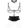 Obsessive Premisis Harness Nero con Catene Argentate e Choker – foto prodotto, fronte