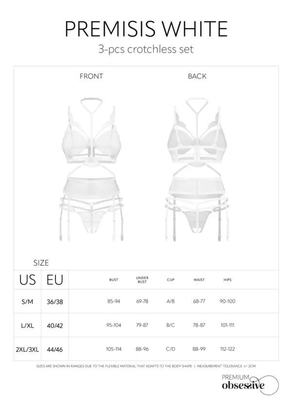 Set 3 pezzi bianco aperto Premisis – Obsessive premium – ambientata