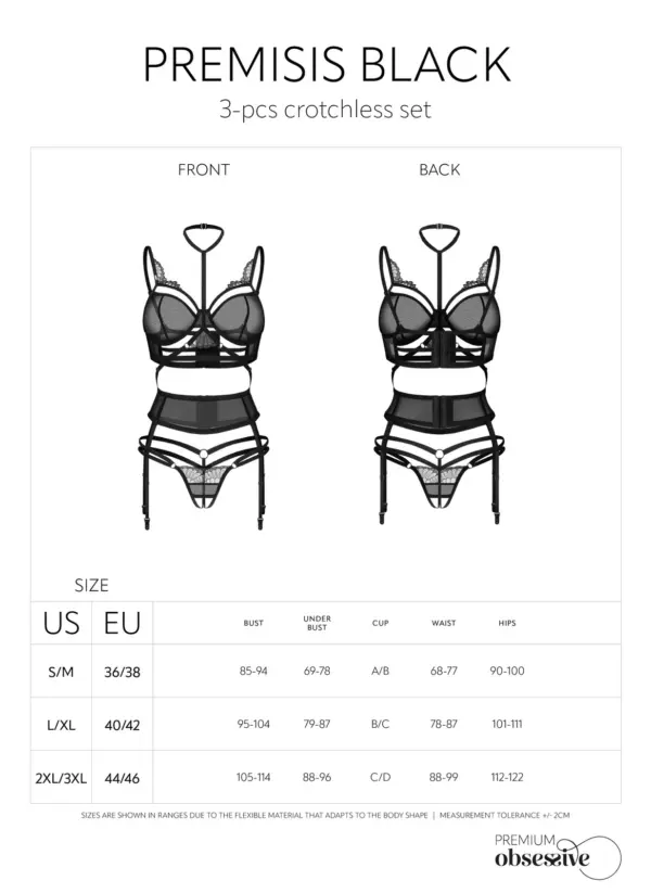Set 3 pezzi nero aperto Premisis – Obsessive premium – ambientata