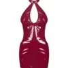 Abito lucido con scollatura e choker Obsessive Redya – indossato 2