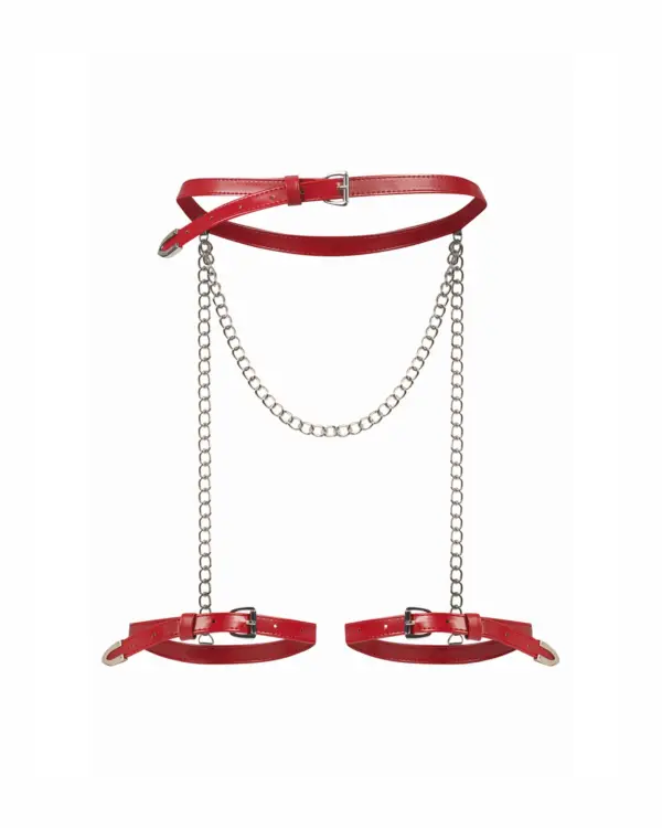 Harness con catene per vita e cosce Obsessive Inferro – indossato 3