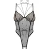 Body ouvert in rete jacquard – Obsessive Anniverse – foto prodotto, fronte
