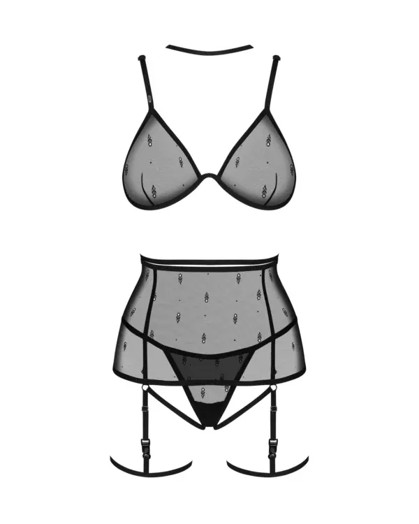 Set 4 pezzi con reggicalze in rete – Obsessive Anniverse – foto prodotto, fronte