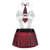 Costume da scolaretta trasparente – Obsessive College Girl – foto prodotto, retro