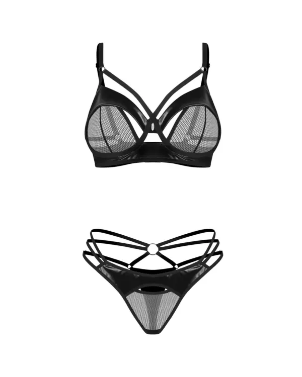 Set 2 pezzi in ecopelle e rete – Obsessive Dominna – foto prodotto, fronte