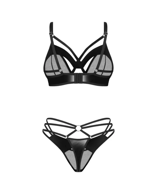 Set 2 pezzi in ecopelle e rete – Obsessive Dominna – foto prodotto, retro