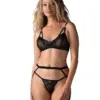 Completo nero 3 pezzi con reggicalze – Obsessive Euridia