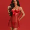 Babydoll rosso con fiocco – Obsessive Gifty Red – ambientata