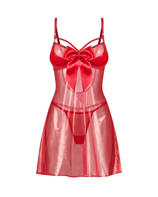 Babydoll rosso con fiocco – Obsessive Gifty Red – foto prodotto, fronte