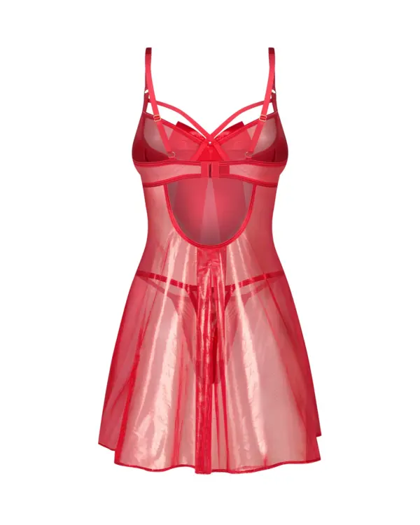 Babydoll rosso con fiocco – Obsessive Gifty Red – foto prodotto, retro