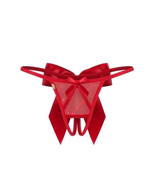 Perizoma rosso aperto con fiocchi – Obsessive Gifty Red – foto prodotto, fronte