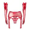 Set rosso reggicalze e guanti – Obsessive Gifty Red – foto prodotto, fronte