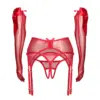 Set rosso reggicalze e guanti – Obsessive Gifty Red – foto prodotto, retro