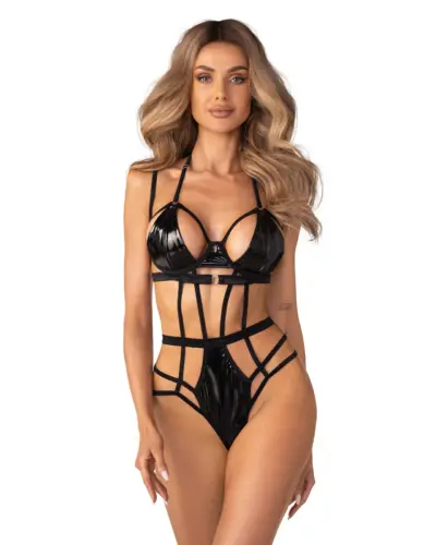 Body nero wet look cut-out – Obsessive Keira Lise