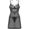 Chemise nera in pizzo con catenine – Obsessive Matildea – foto prodotto, retro