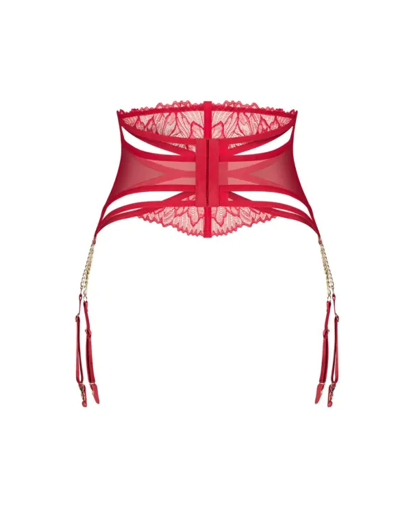 Reggicalze rosso con catene – Obsessive Matildea – foto prodotto, retro