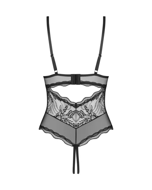 Body ouvert nero in pizzo – Obsessive Perisia – foto prodotto, retro