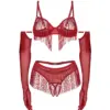 Set 4 pezzi frange rosso – Obsessive Rossay – foto prodotto, fronte