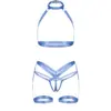 Set harness azzurro con choker – Obsessive Shaderi – foto prodotto, fronte