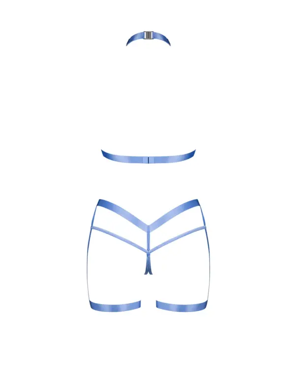 Set harness azzurro con choker – Obsessive Shaderi – foto prodotto, retro